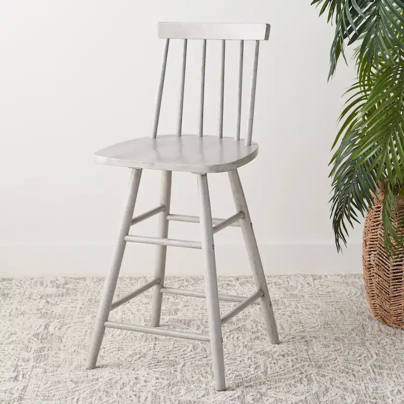 SAFAVIEH Nanie Wood 25-inch Counter Stool - 17 In. W x 17 In. D x 38 In. H - 17Wx17Dx38H