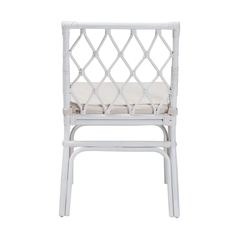 Carwyn Bohemian White Rattan Dining Chair