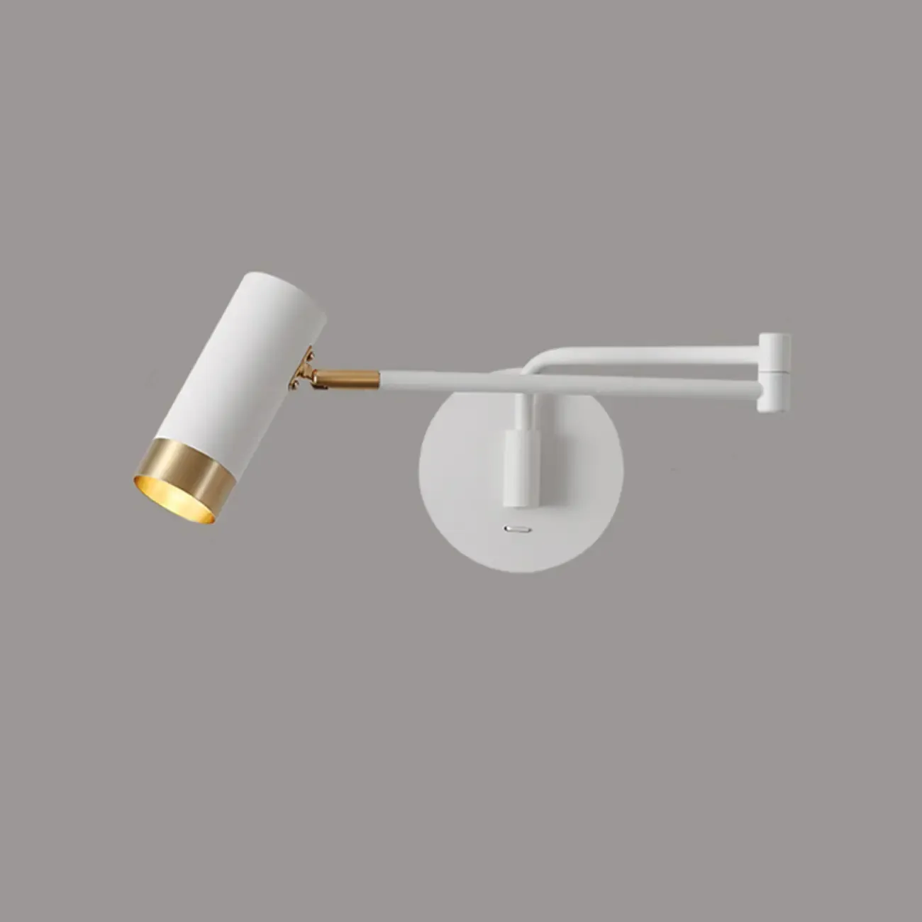 Modern Bedside Swing Arm Wall Light with Iron Shade