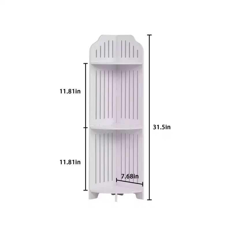 VECELO 3/4-Tier Corner Shelf Stand, Small Storage Organizer for Narrow Space, Toilet Paper Stand for Bathroom, White