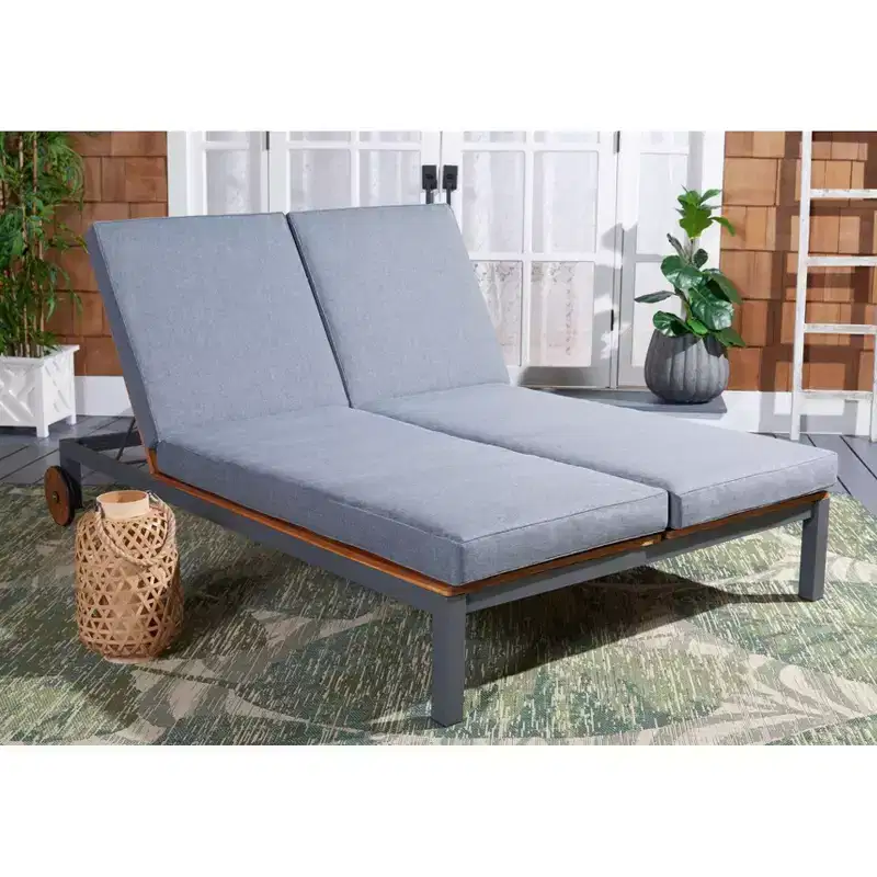 Jackman Double Lounge Chair W/ Cushion - Outdoor - PAT7729 - Safavieh
