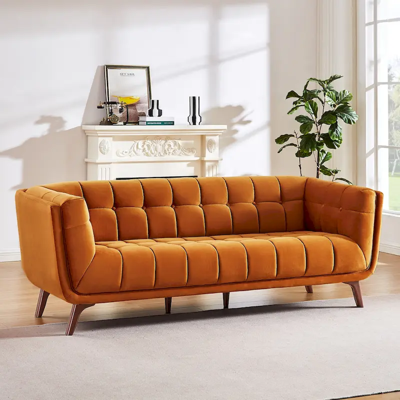Modern Chesterfield Velvet Living Room Couch