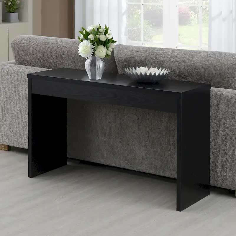 Espresso/White/Black Modern Melamine Console Table & Desk, 1-Person