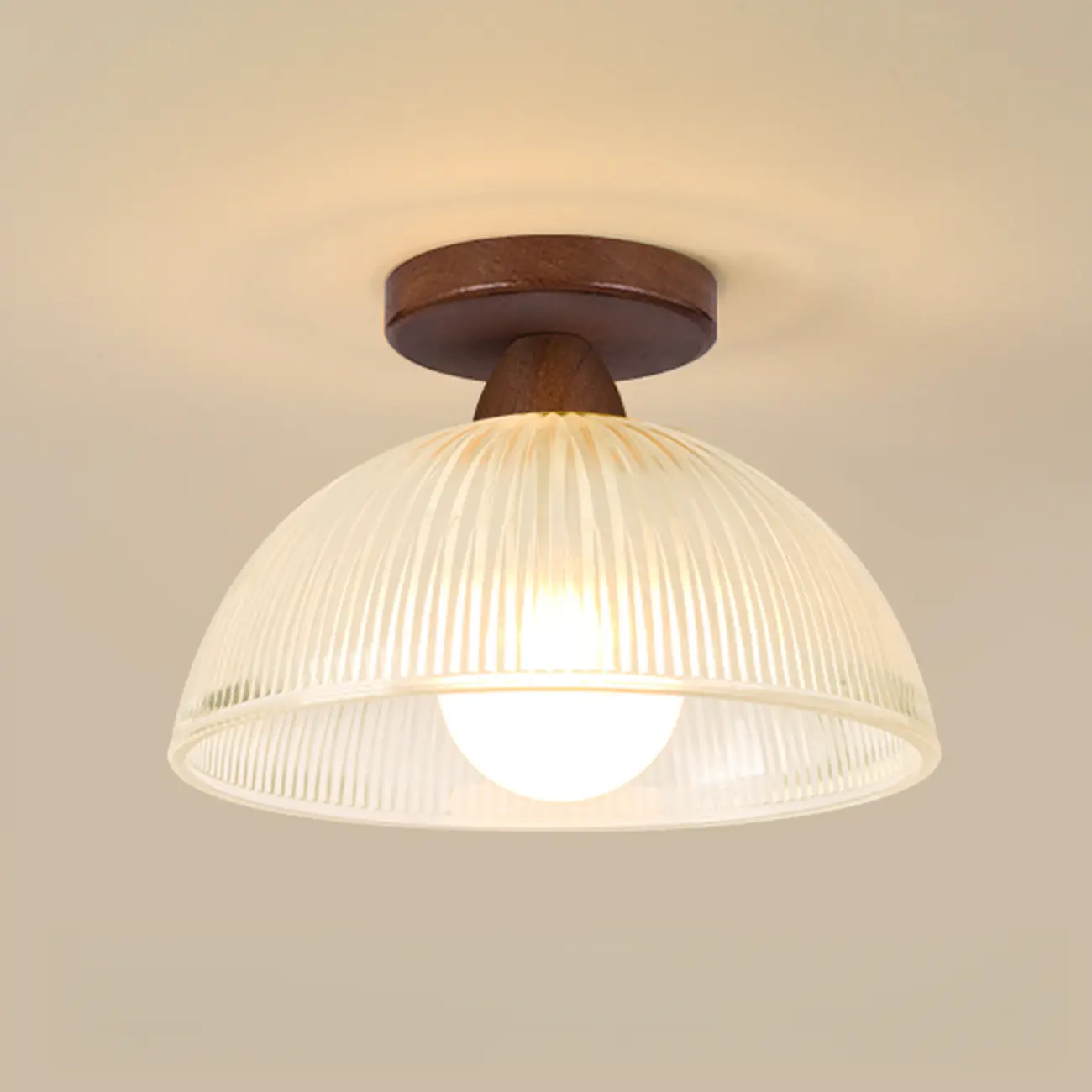 Modern LED Semi-Flush Ceiling Light with Clear Shade
