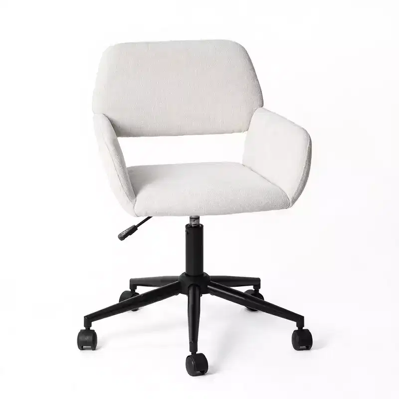 Homy Casa Adjustable Swivel Task Chair with Padded Arms, Upholstered Seat for Small Spaces