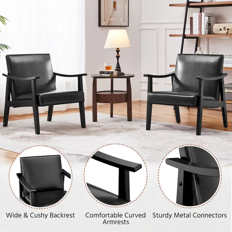 Yaheetech Upholstered Accent Chair Boucle Armchair with Solid Wood Legs - 24.5 L  28 W  29 H