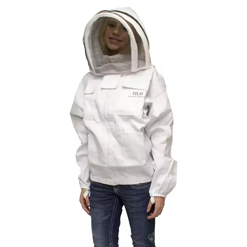 Harvest Lane Honey Beekeeping Jacket, Protective Beekeeper Clothing with 4 Pockets and Fencing Veil Bug Net Hat, Unisex Sizing, Large