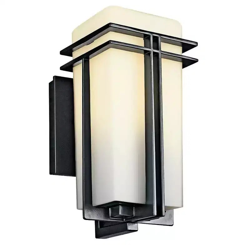 Tremillo 11.75 1 Light Outdoor Wall Light with Satin Etched Cased Opal in Black
