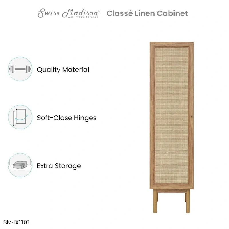 Classe 15 W x 60 H x 15 D Linen Cabinet in Oak