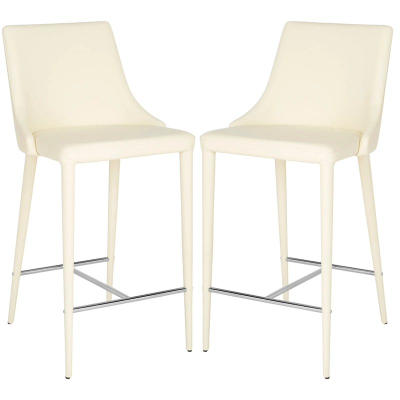 SAFAVIEH Soledad 26-inch White Counter Stool (Set of 2) - 22.9 x 18.9 x 37.4 - 23Wx19Dx37H