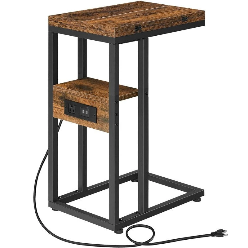 Foldable End Table - 15.4D x 10.2W x 25.2H