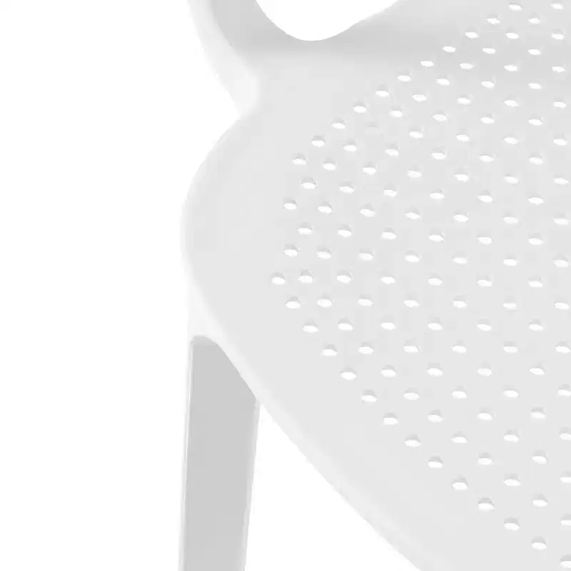 WestinTrends Playa 3-Piece Round Metal Bistro Dining Table Set And Stackable Resin Patio Dining Arm Chairs