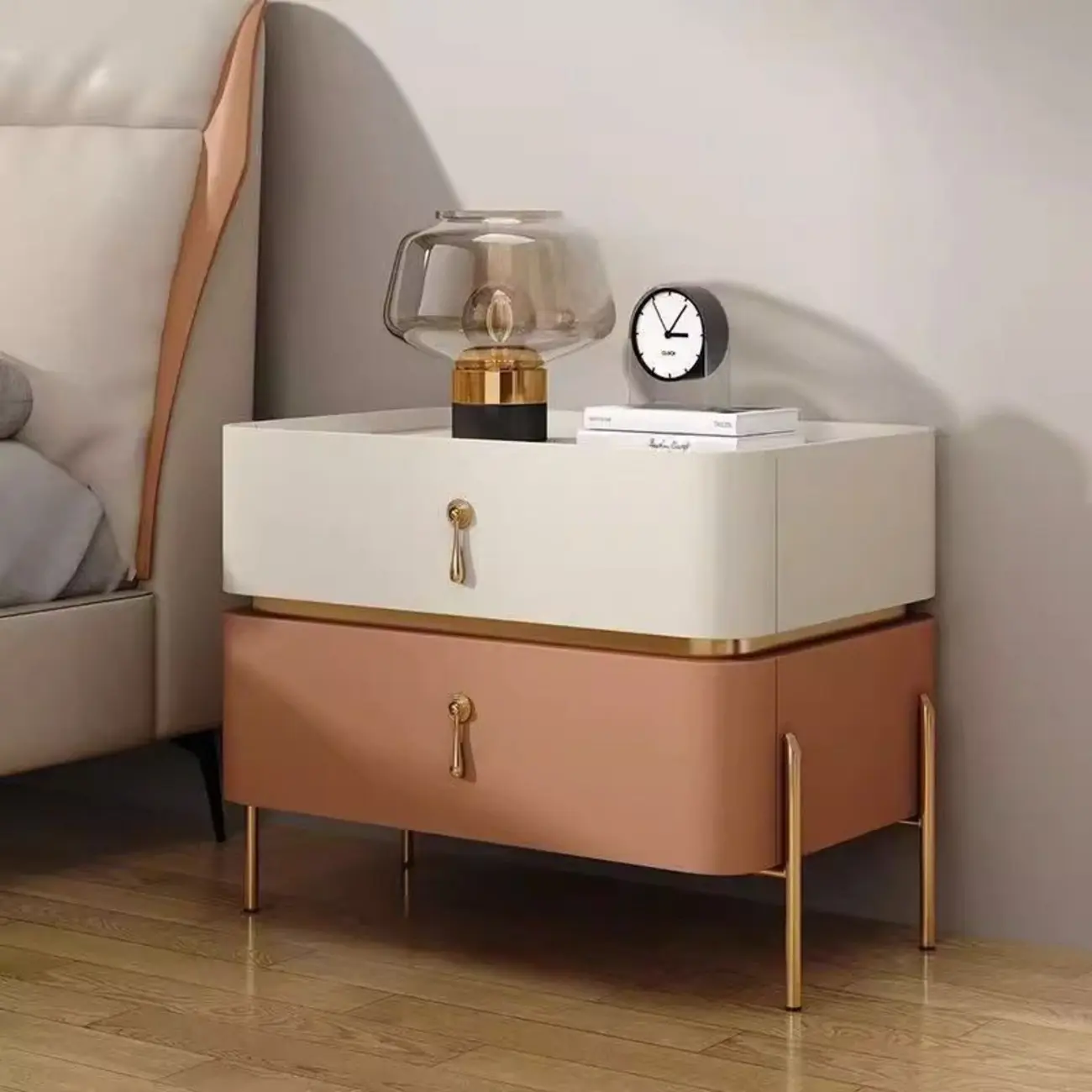 Modern Bedside Table with Sintered Stone Top