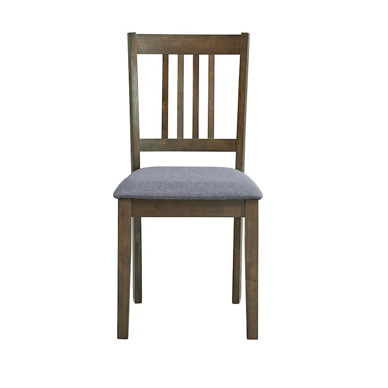 Modern 5-Piece Dining Set with Square Table & 4 Slat Back Upholstered Chairs