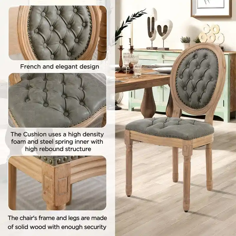 French Dining Chair with Nailhead Trim Set of 4