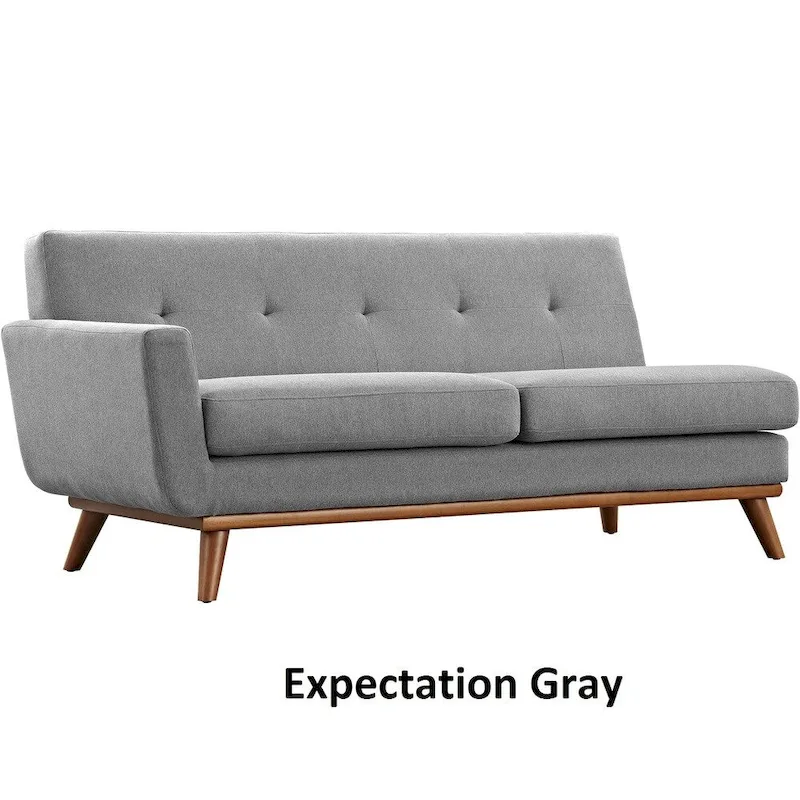 Engage Mid-century Modern Upholstered Fabric Left-arm Loveseat, Azure