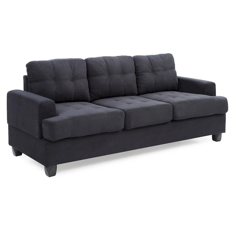 Sandridge 79 in. W Flared Arm Microfiber Straight Sofa - 34L x 79W x 36H