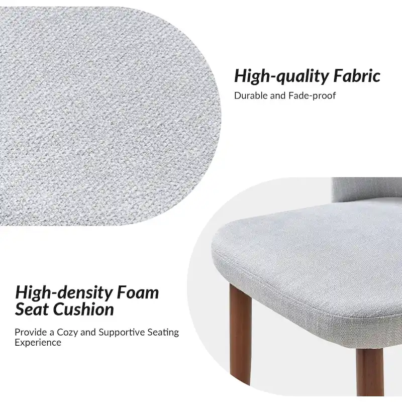 Melisa Upholstered Solid Wood Dining Chair Set of 2 by HULALA HOME