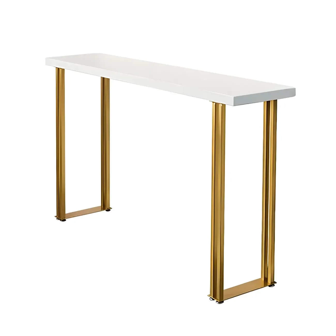 Glam White Wood Gold Iron Sled Bar Tables