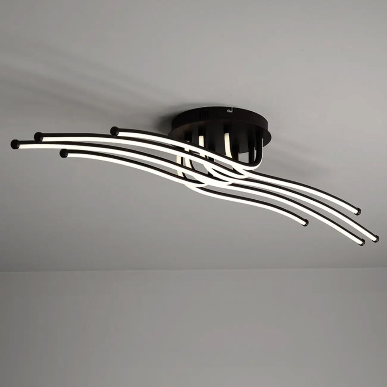 Modern Linear Semi Flush Ceiling Light with Silica Gel Shade