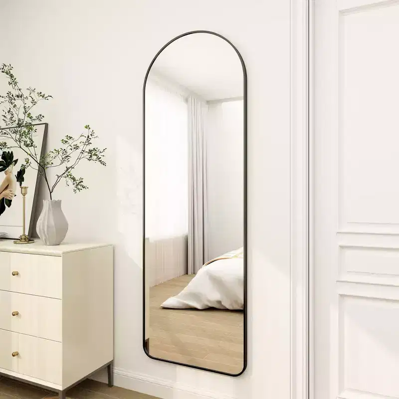 HOMLUX 64x21 Modern Full Length Bathroom Mirror Arched Leaning Floor Mirror