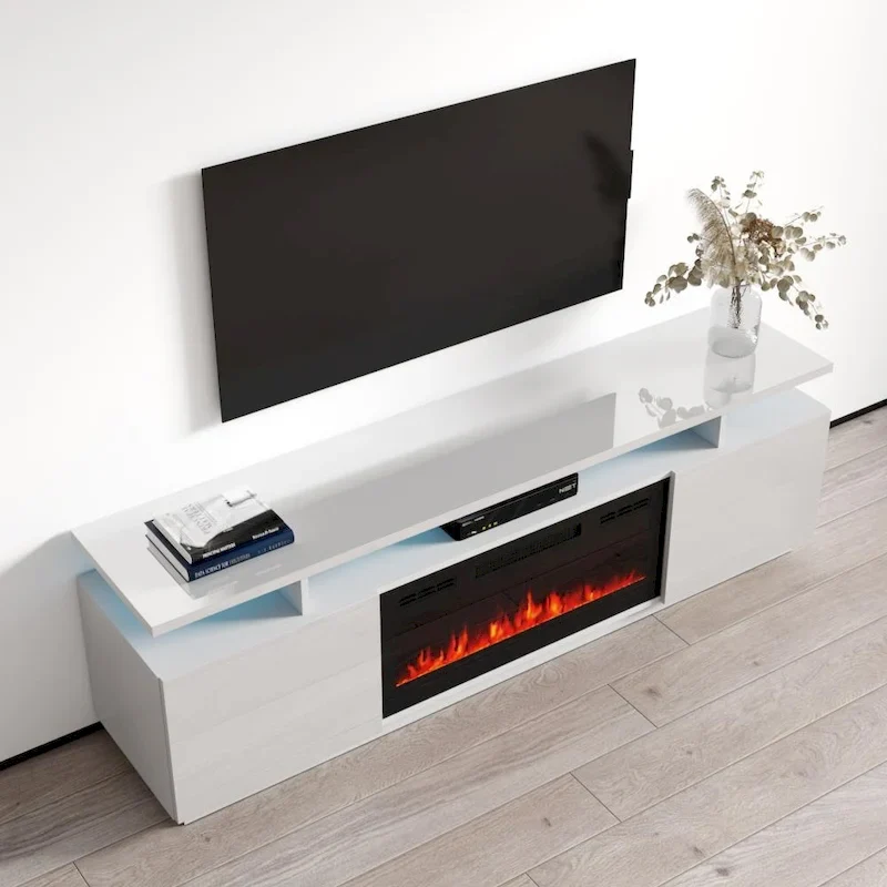 Eva Modern TV Stand with Electric Fireplace