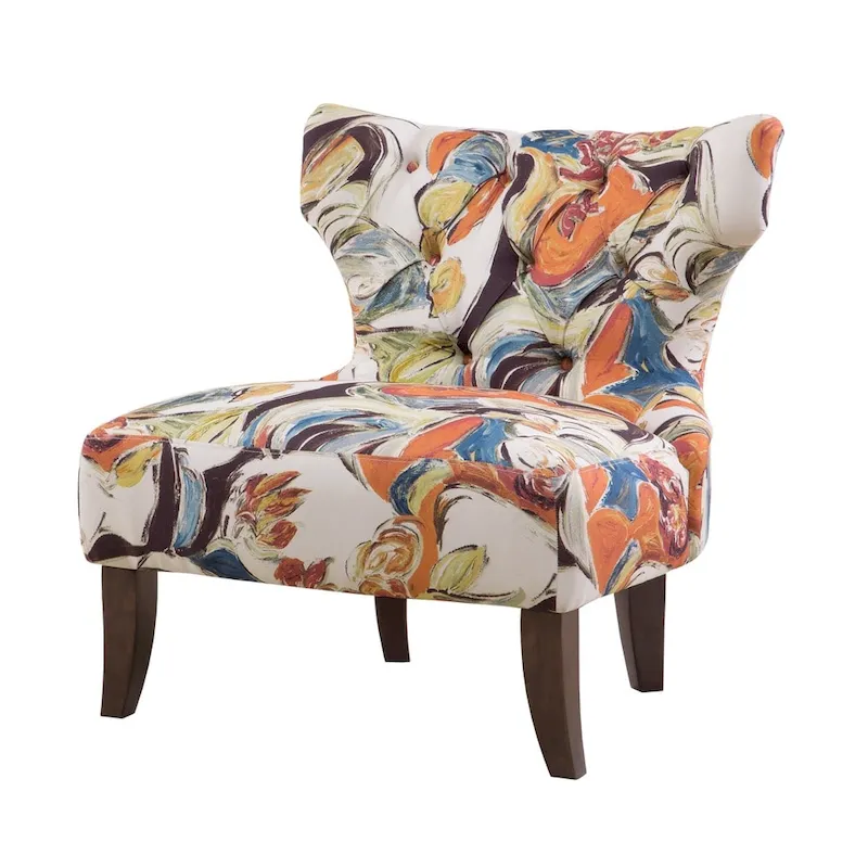 Madison Park Bree Hourglass Tufted Armless Chair