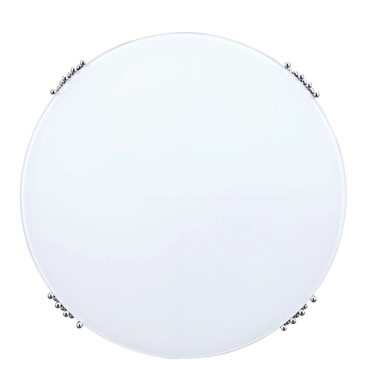 Round Tempered Glass Coffee Table with 3 Tiers 360 Degrees Rotating Top