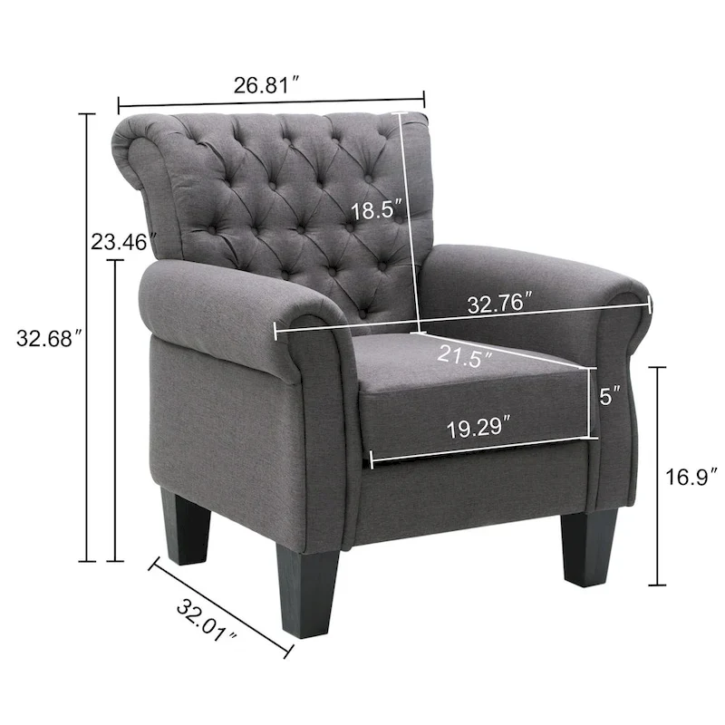 Accent Club Chair with Arms and Padded Seat