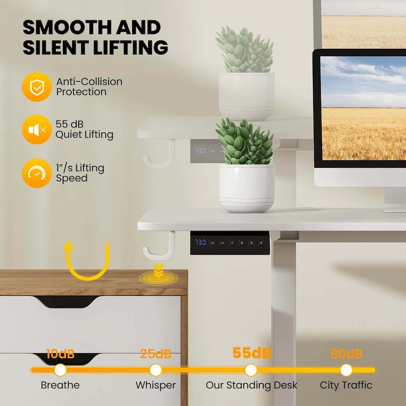 Costway 63 x 24 Inch Sit Stand Desk Height Adjustable Electric - See Details