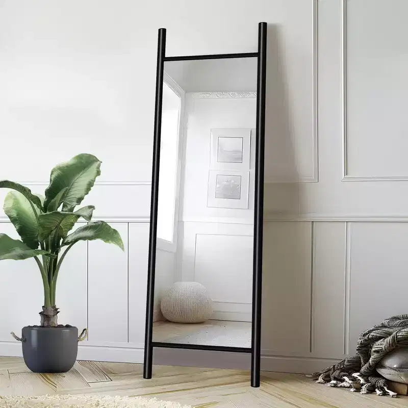 Dovelina Wood Frame Rectangle Full Length Mirror Leaning Mirror