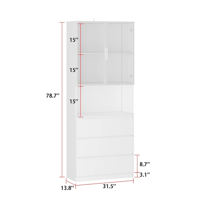 Modular Buffet and Display Cabinet - Modular Design in Pristine White