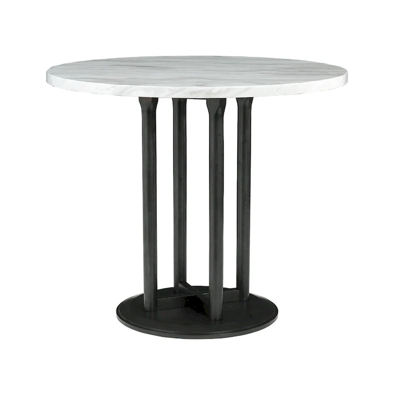 Centiar White/Black Circular Counter Height Table