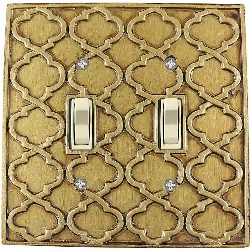 Meriville Moroccan 2 Toggle Wallplate, Double Switch Electrical Cover Plate