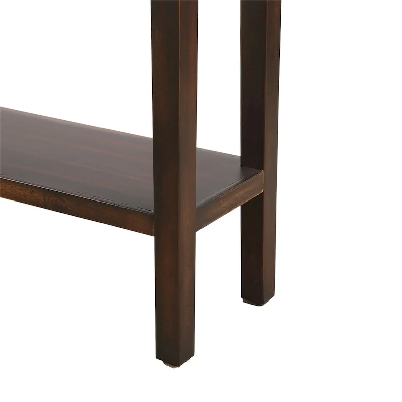 Blue / Brown / Navy Solid Wood Console Table with 4 Drawers & Lower Shelf – Rustic Style, Entryway Use