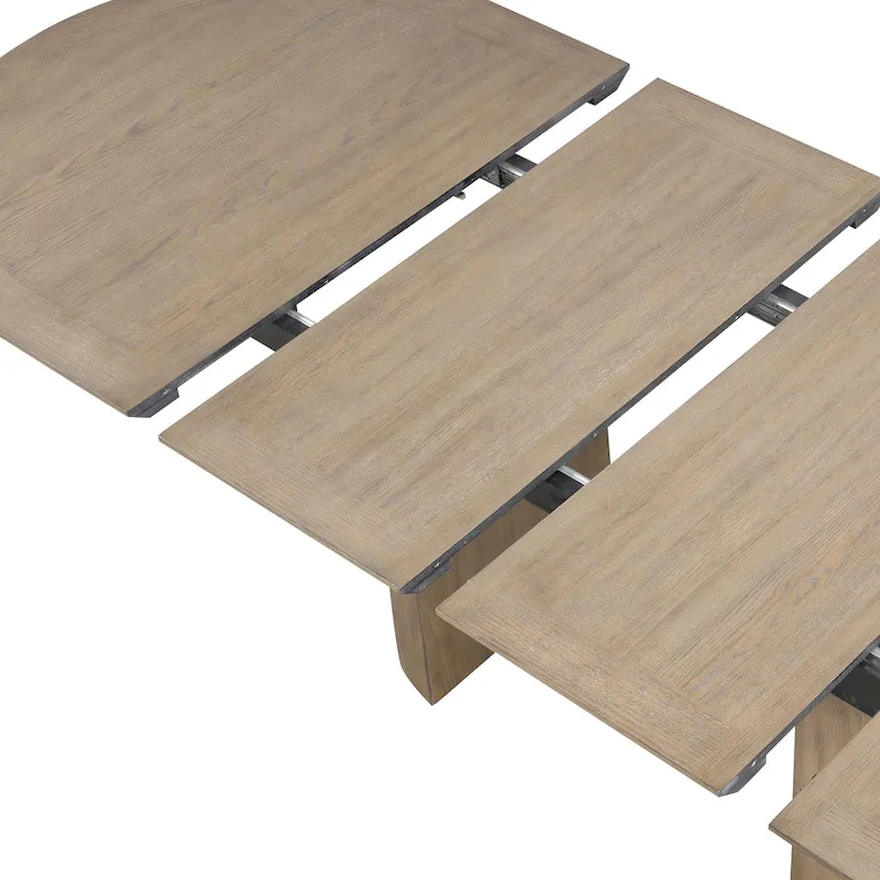 Furniture of America Lenn Modern Farmhouse Oak 102-inch Wood Extendable Dining Table