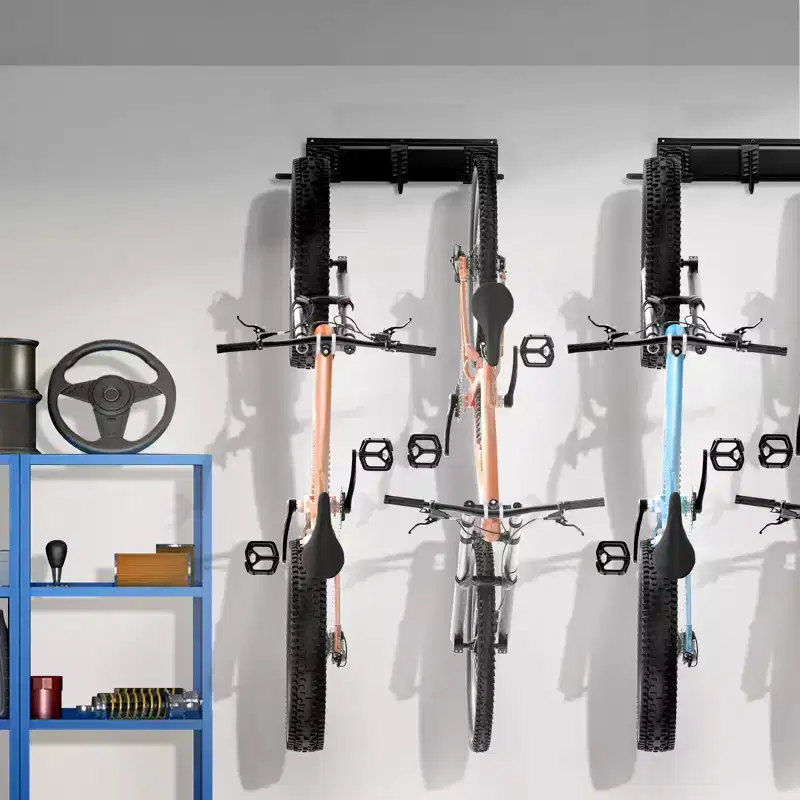 VEVOR Bike Storage Rack, 2 Bike Racks, Wall Mount Bike Storage Hanger, Home and Garage Organizer, Customizable for Various Bike Sizes