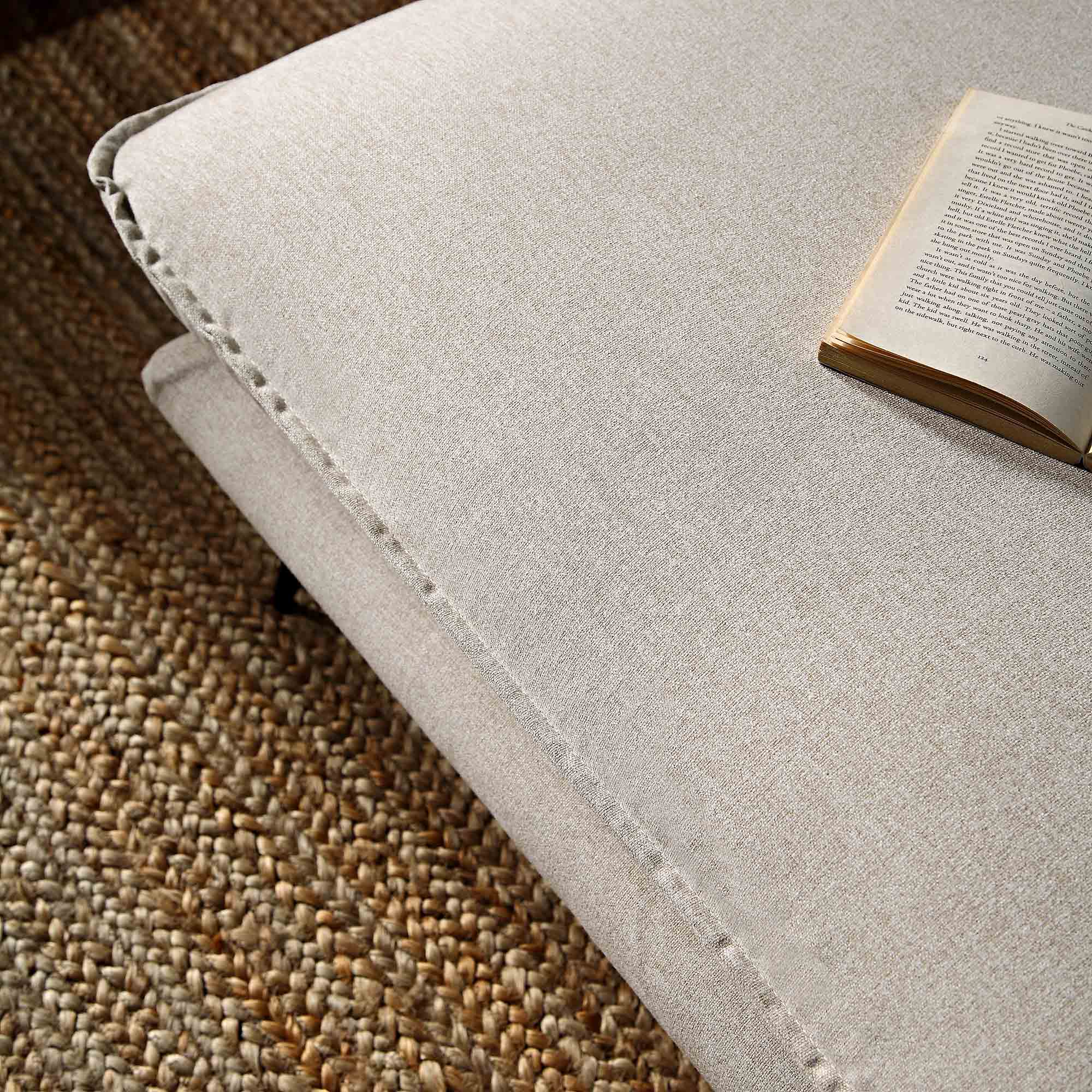 Oatmeal Fabric Footstool