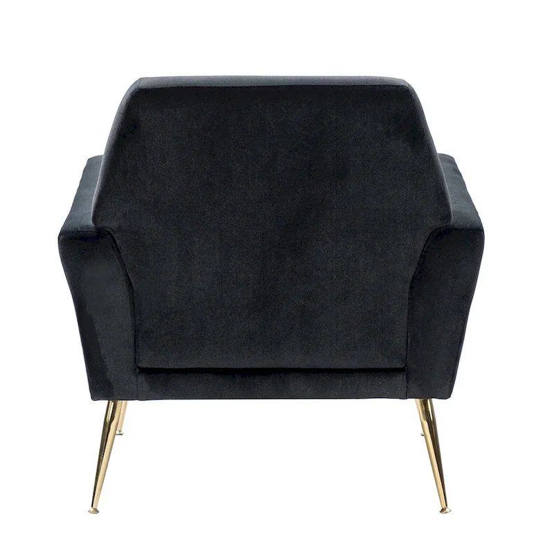 Velvet Tufted Accent Armchair with Gold Metal Legs – 250lbs Capacity