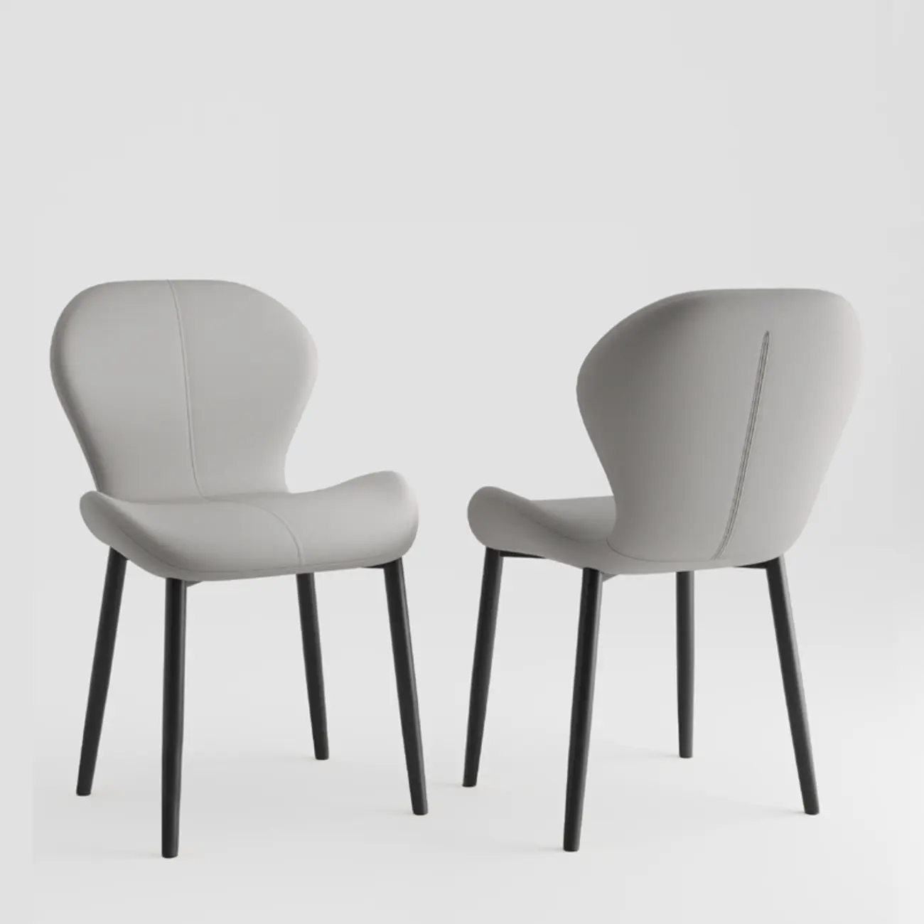 Modern Wingback Faux Leather Upholstered Dining Chair