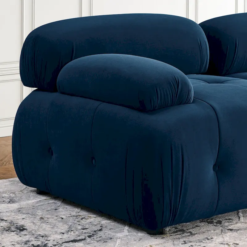 Blue 93 Modular L-Shaped 4-Seat Sectional Sofa with Reversible Ottoman