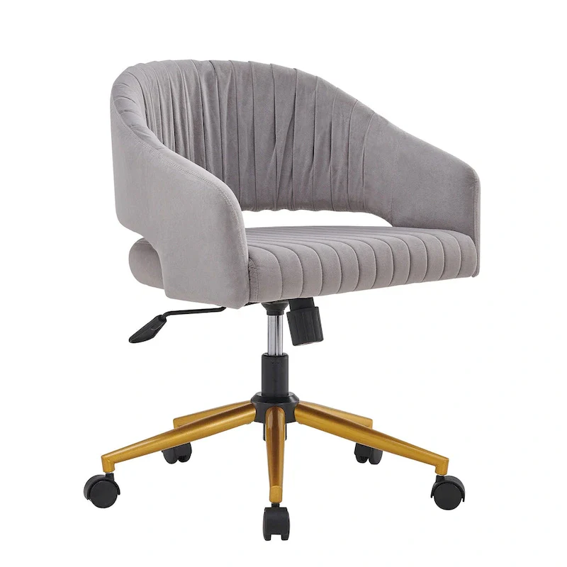 Modern Gold Office Chair Velvet Task Chair Swivel Height Adjustable Computer Chair