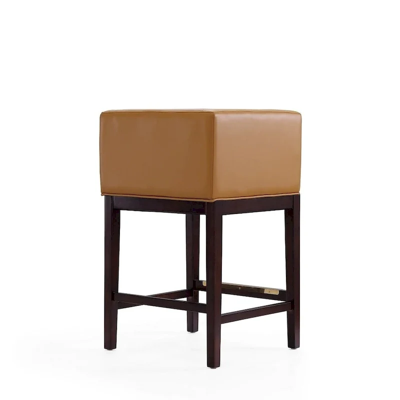 Dark Walnut Wood Counter Height Bar Stool