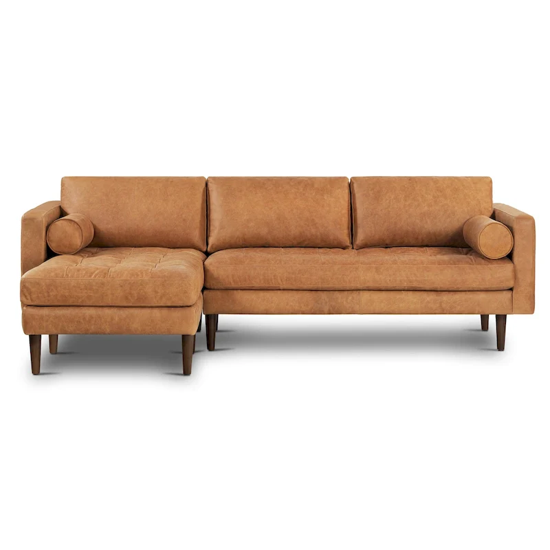 Poly & Bark Napa 104.5  Left Sectional Sofa - Full Grain Genuine Italian Leather