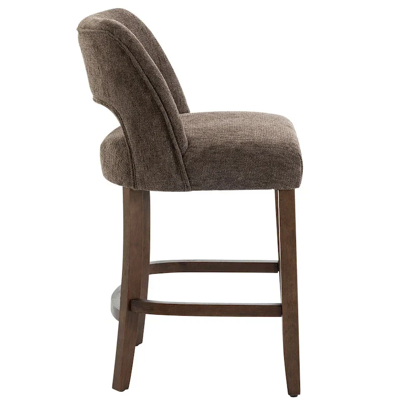 Set of 2 Wooden Bar Stools with Footrest