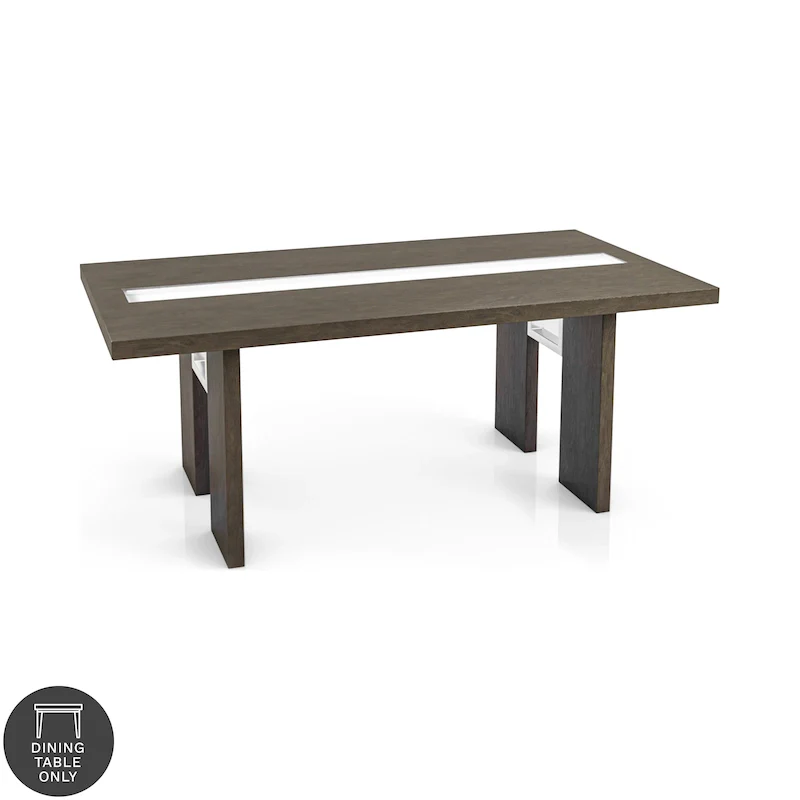 Contemporary 76-inch Glass Dining Table With LED