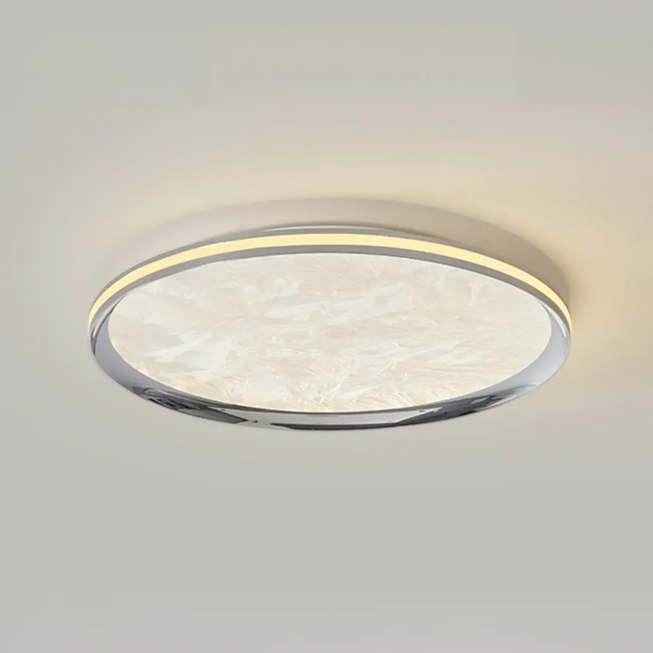 Modern Circular Flush Mount Ceiling Light with Acrylic Shade