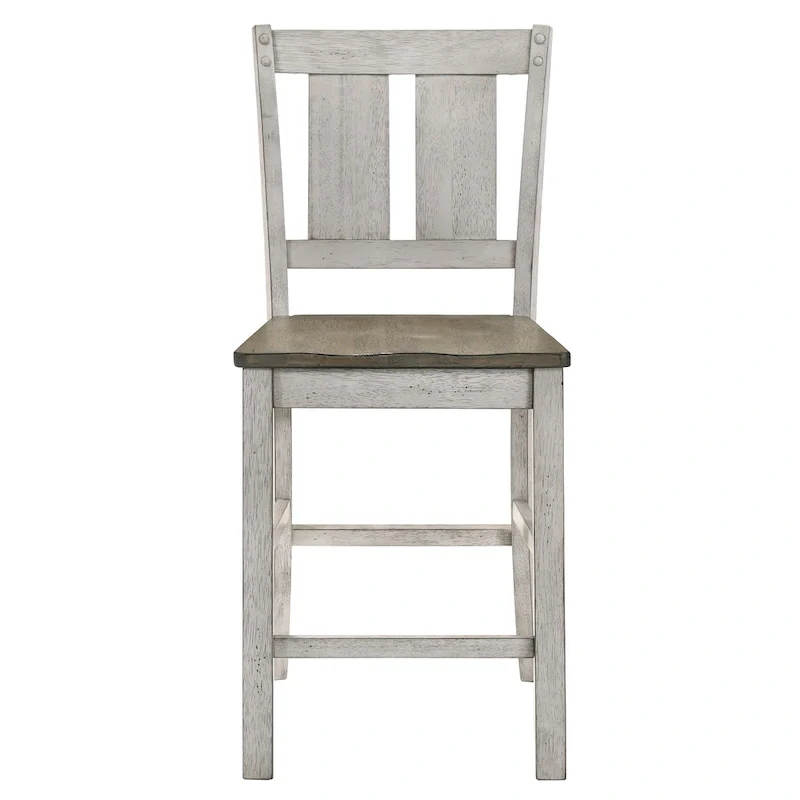Furniture of America Theile Rustic Wood Counter Height Chairs, Set of 2