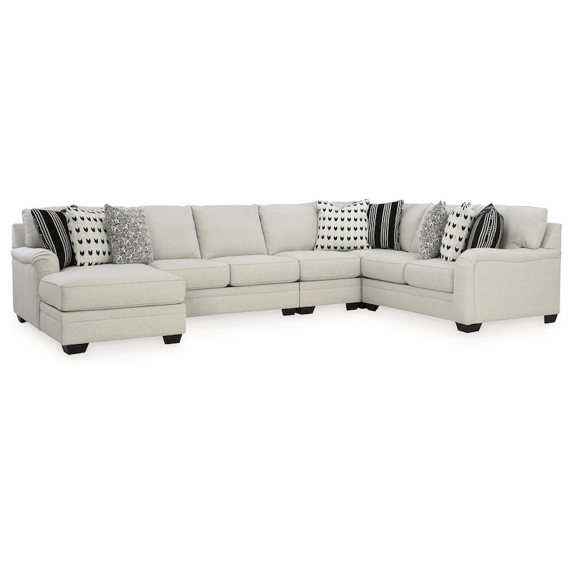 Signature Design by Ashley Huntsworth Dove Gray 5-Piece Sectional with Chaise - 155W x 99D x 38H