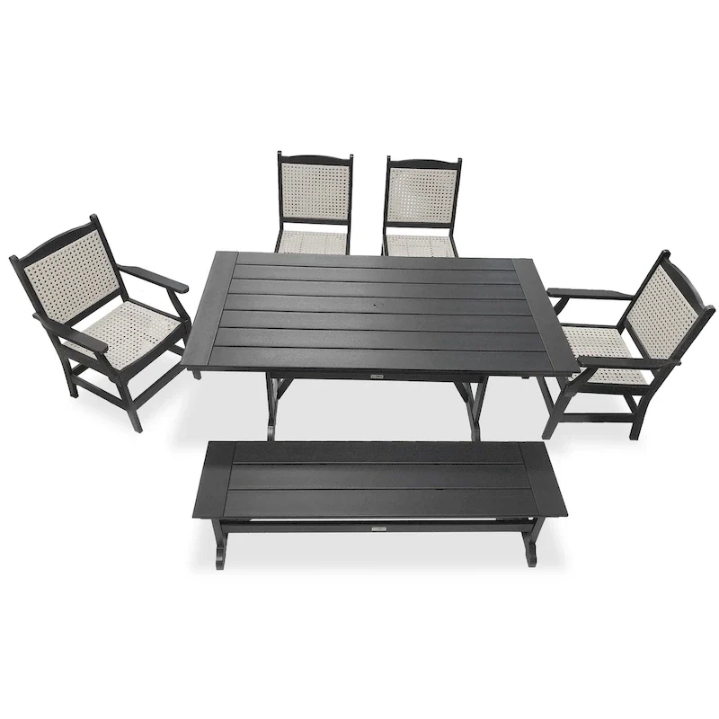 LuXeo Tuscany Woven Rattan Dining 6-Piece Set